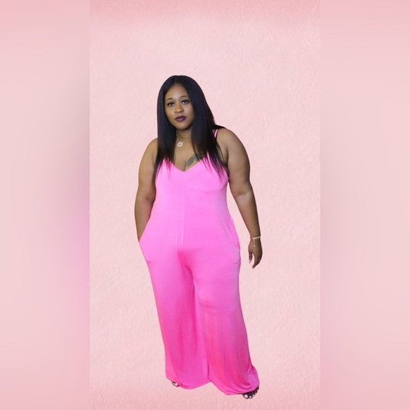 PINK Palazzo Jumpsuit - Picture 1 of 2